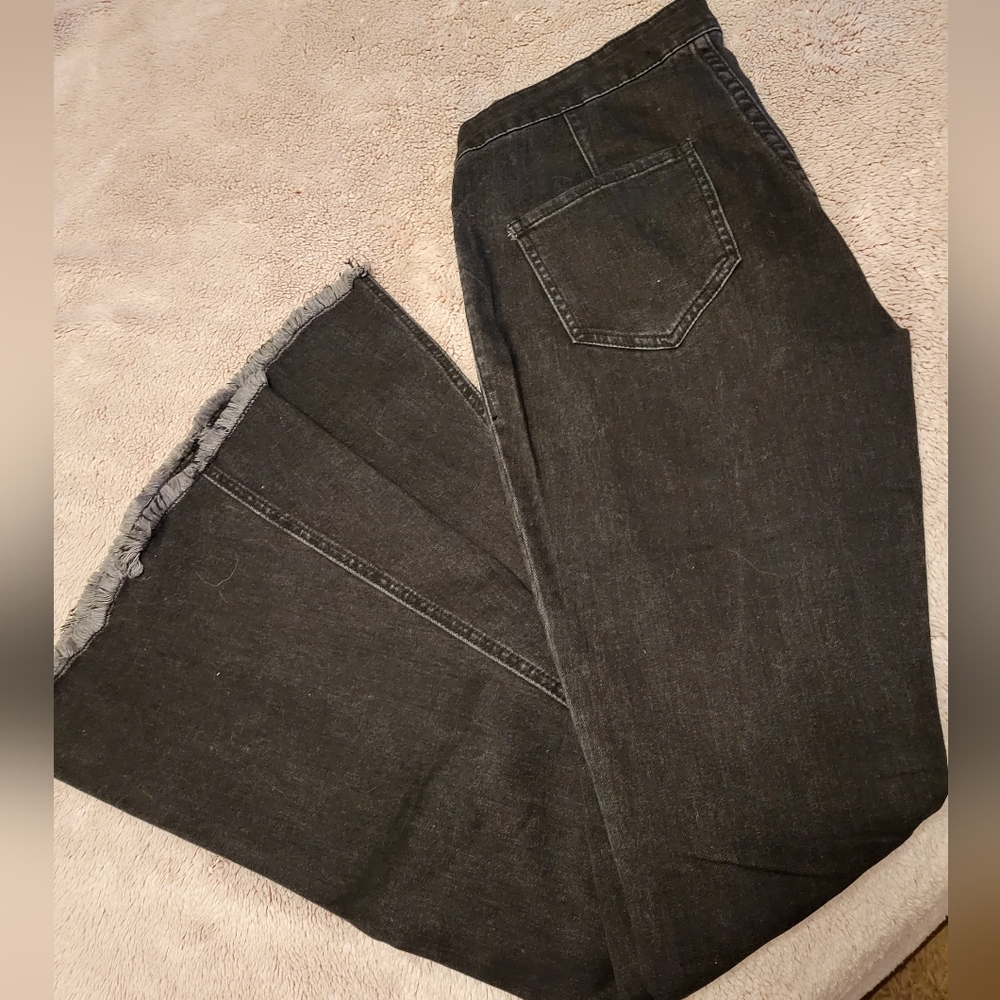 Black flare jeans size 12 long